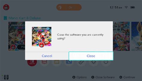 Closing unused games on Nintendo Switch